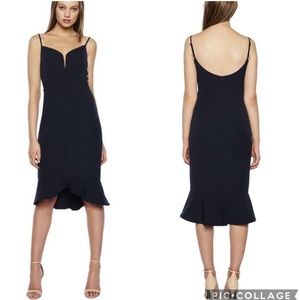 Bardot Kristen Peplum Cocktail Dress Black XS